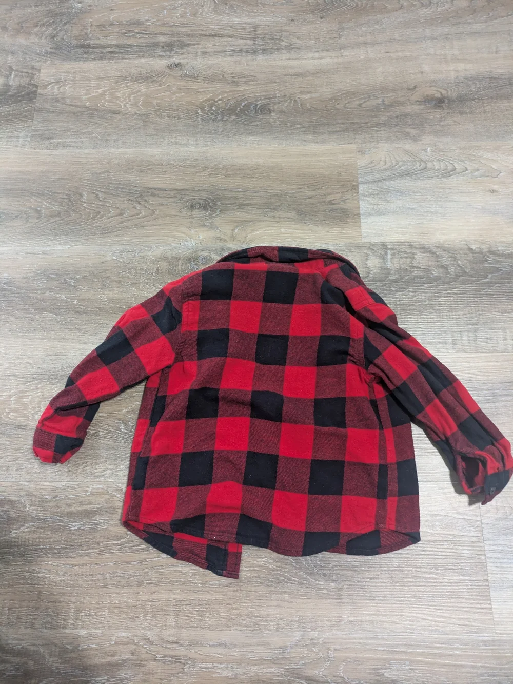 Boy's Old Navy Red and Black Plaid Button-Down Shirt 5T